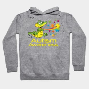 Dinosaur T-Rex Puzzle Piece Autism Awareness Gifts Hoodie